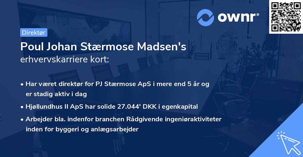 Poul Johan Stærmose Madsen's erhvervskarriere kort