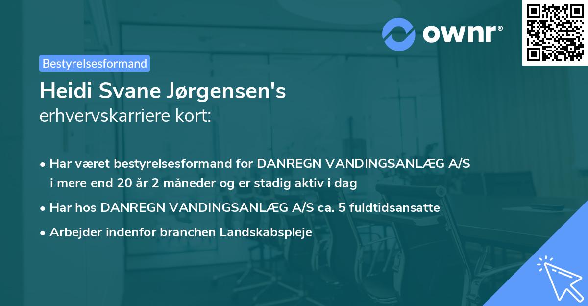 Heidi Svane Jørgensen's erhvervskarriere kort