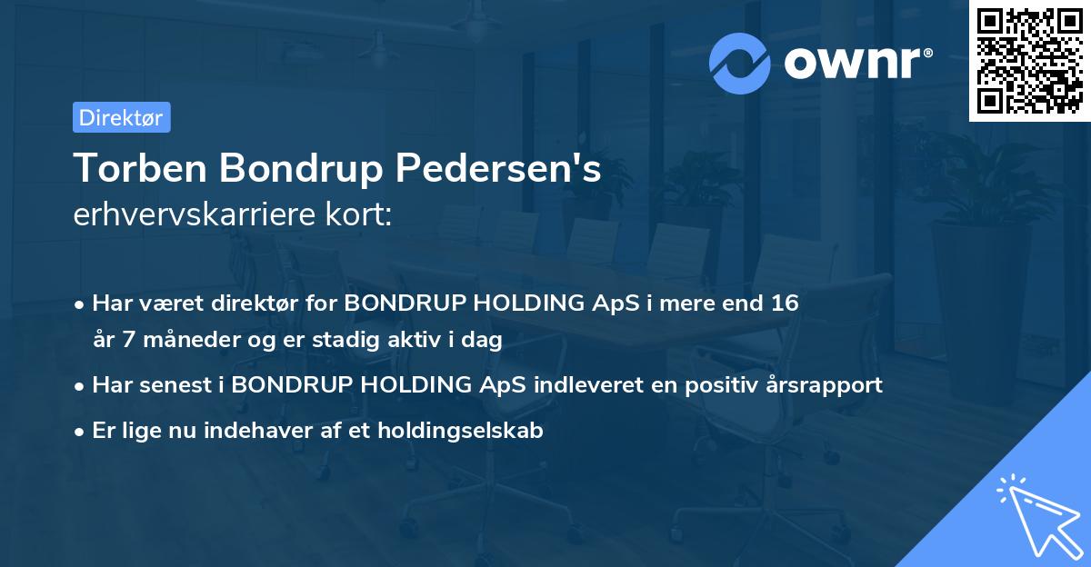Torben Bondrup Pedersen's erhvervskarriere kort