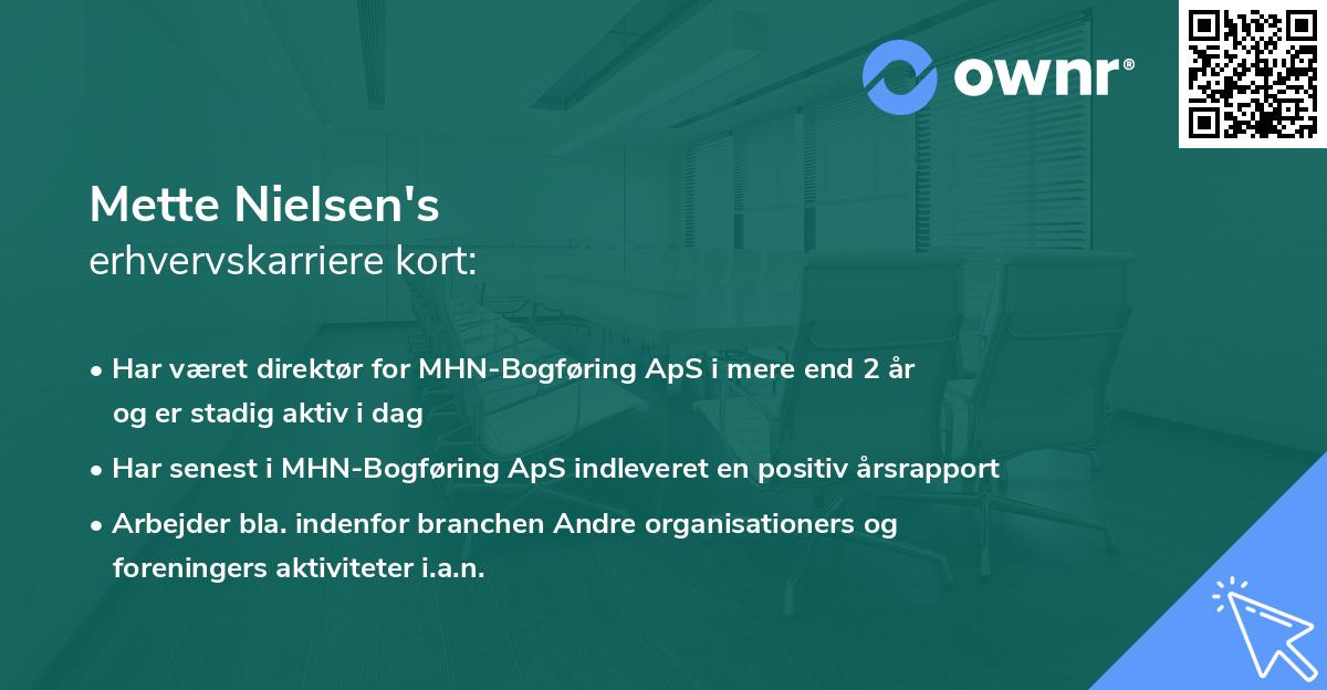 Mette Nielsen's erhvervskarriere kort