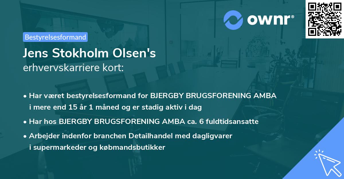 Jens Stokholm Olsen's erhvervskarriere kort