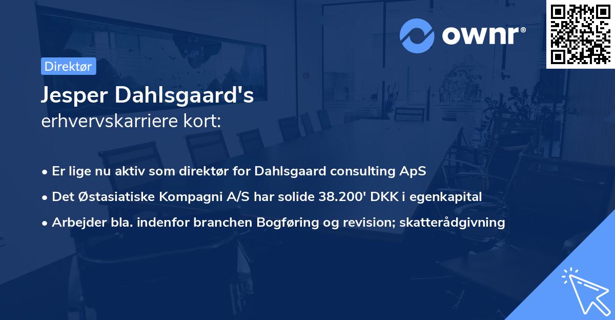 Jesper Dahlsgaard's erhvervskarriere kort