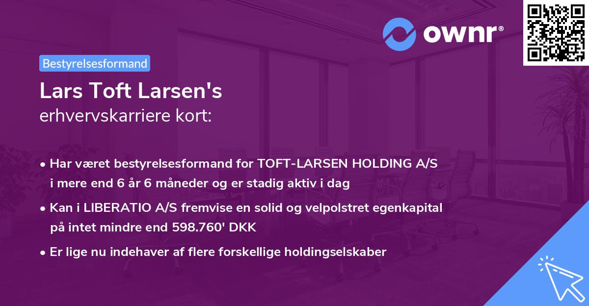 Lars Toft Larsen's erhvervskarriere kort