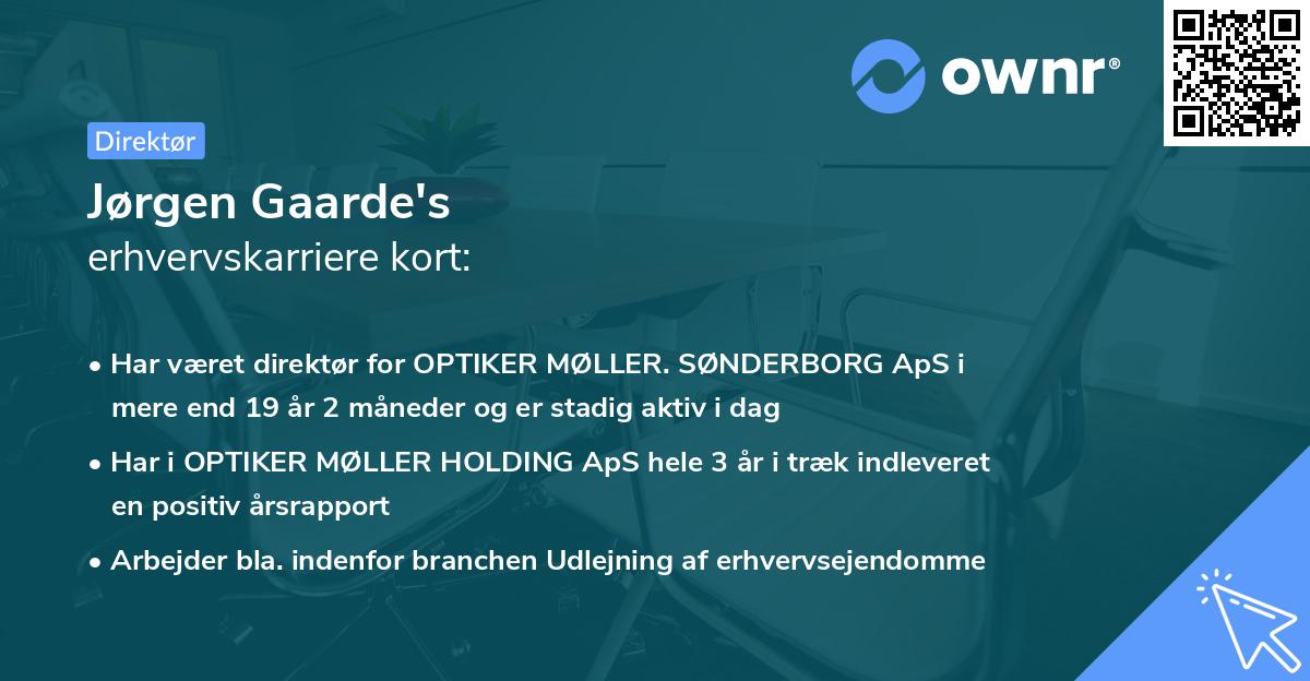 Jørgen Gaarde's erhvervskarriere kort