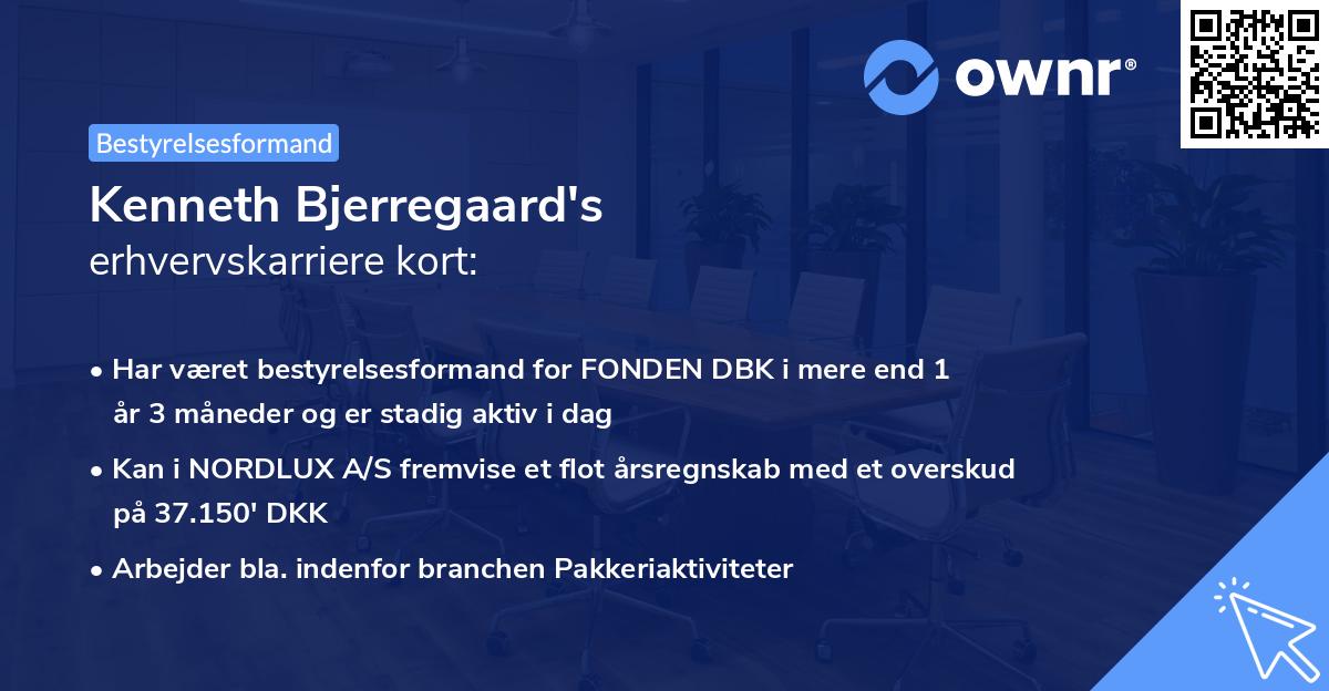 Kenneth Bjerregaard's erhvervskarriere kort