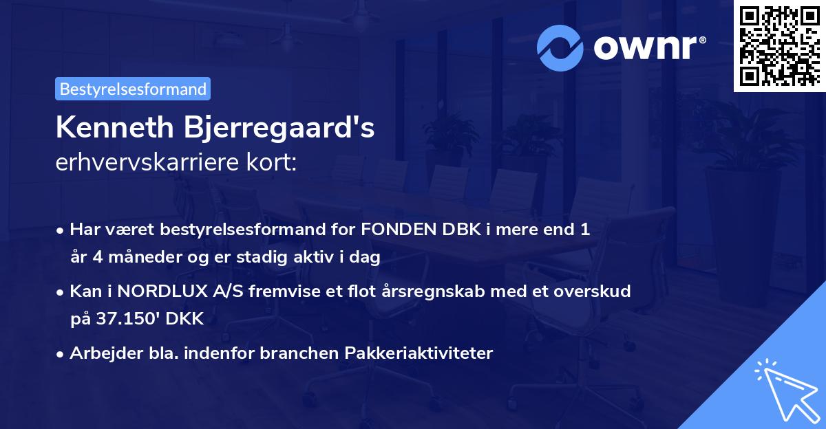 Kenneth Bjerregaard's erhvervskarriere kort