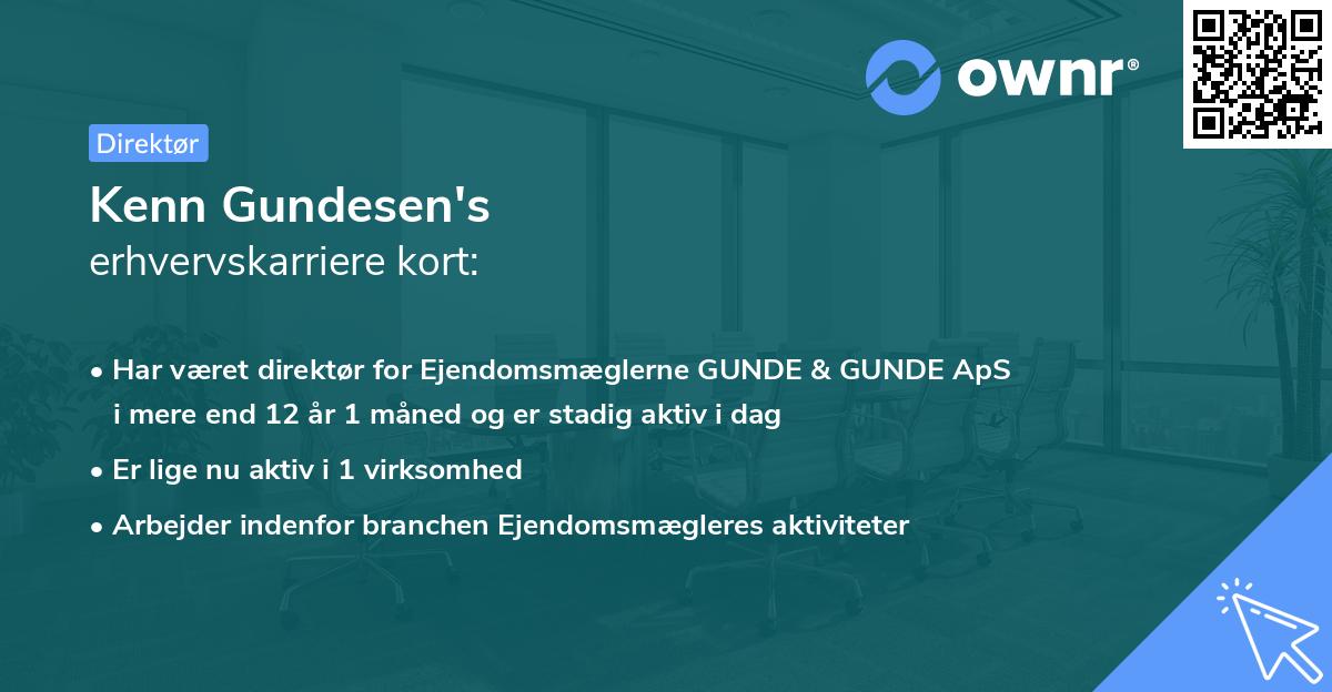 Kenn Gundesen's erhvervskarriere kort
