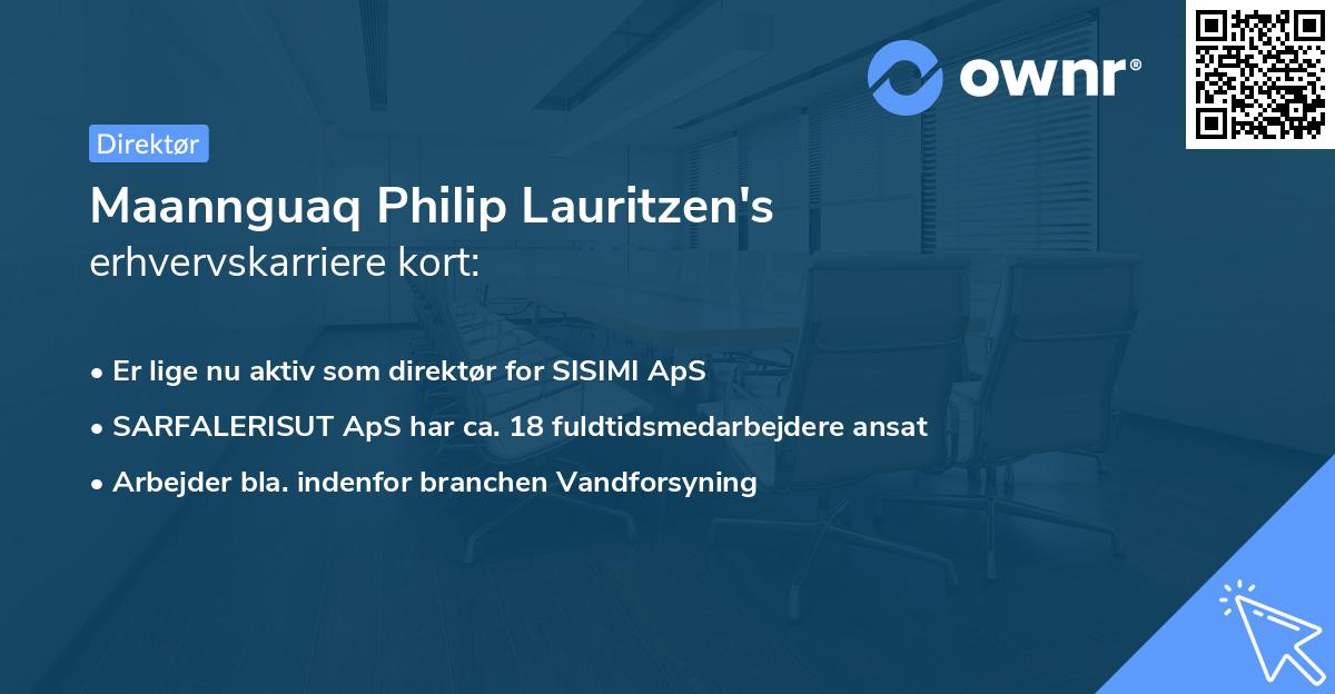 Maannguaq Philip Lauritzen's erhvervskarriere kort