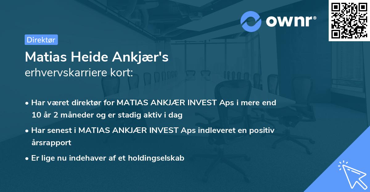 Matias Heide Ankjær's erhvervskarriere kort