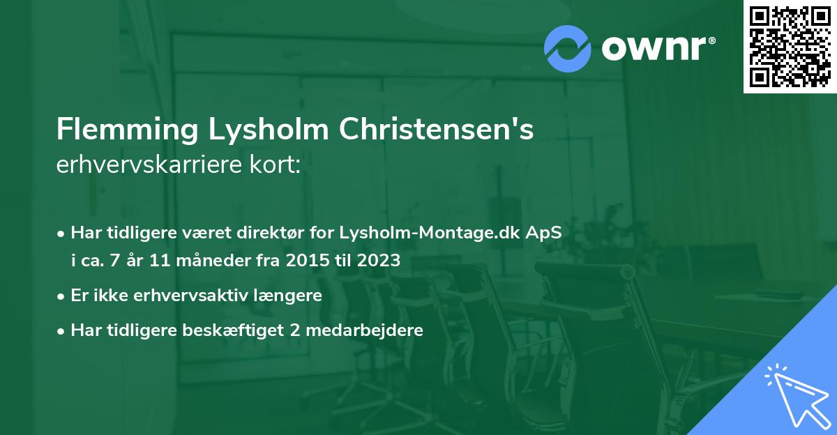Flemming Lysholm Christensen's erhvervskarriere kort