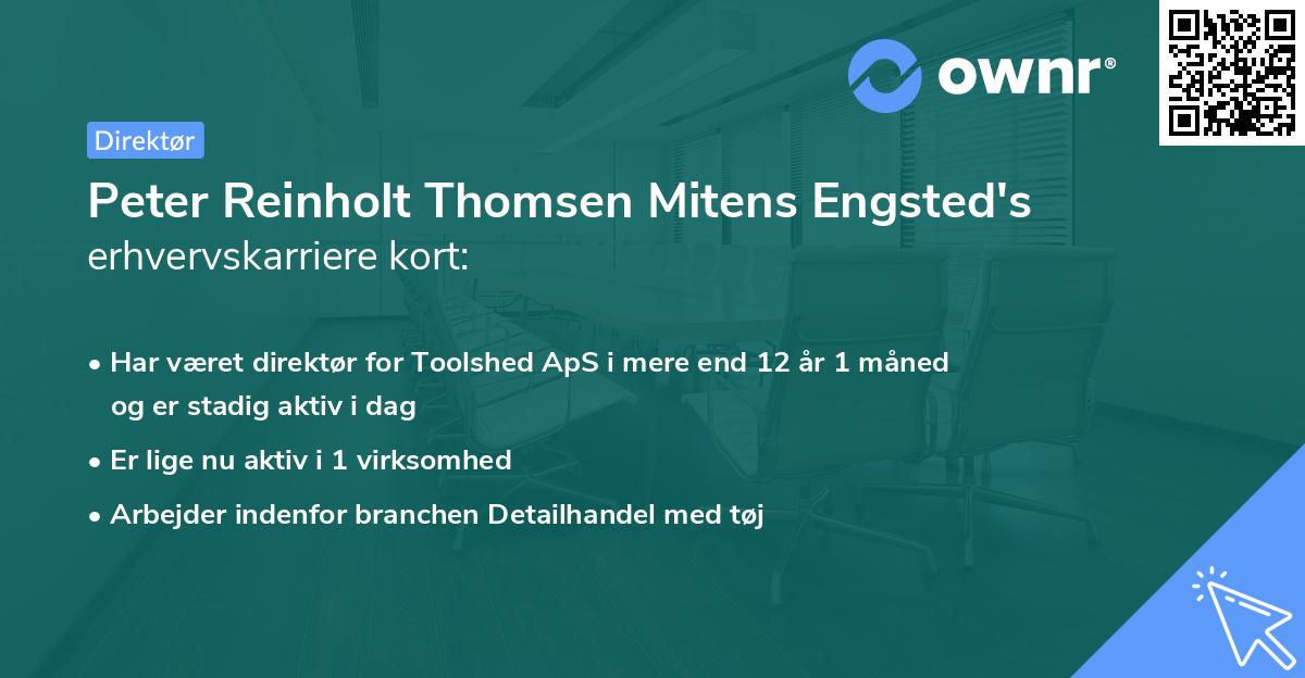 Peter Reinholt Thomsen Mitens Engsted's erhvervskarriere kort