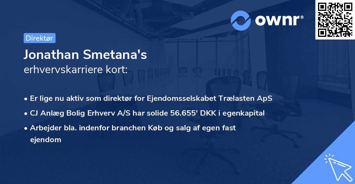 Jonathan Smetana's erhvervskarriere kort
