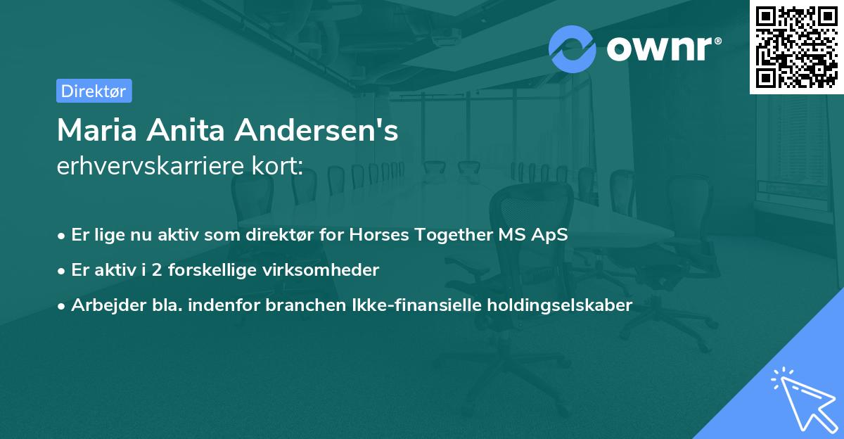 Maria Anita Andersen's erhvervskarriere kort