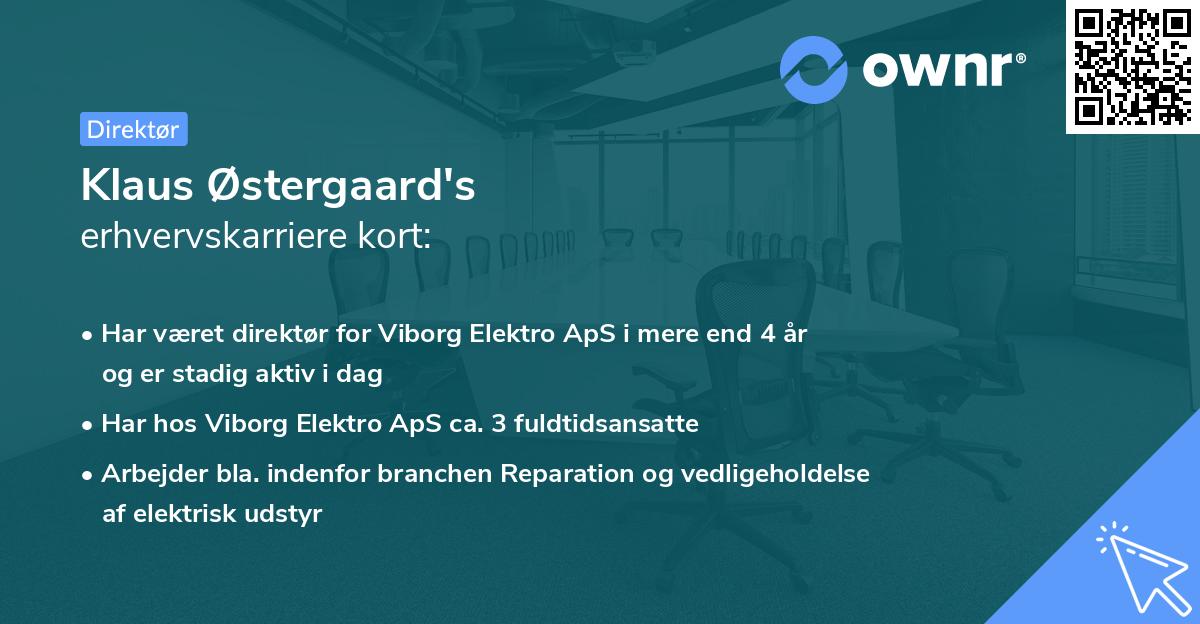 Klaus Østergaard's erhvervskarriere kort
