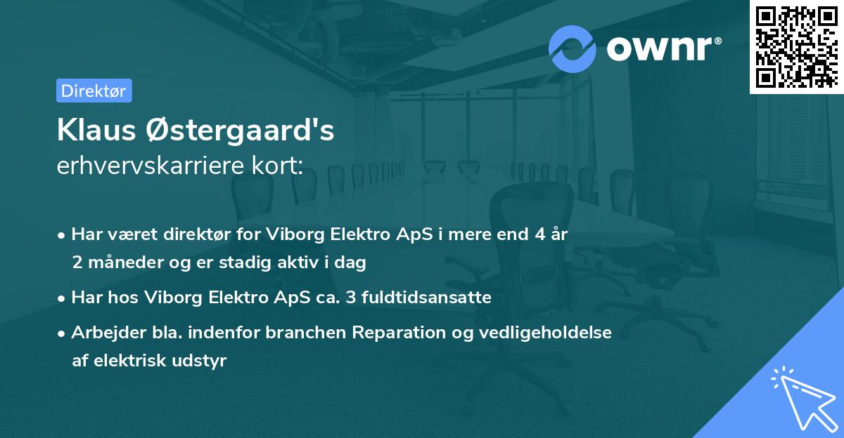 Klaus Østergaard's erhvervskarriere kort