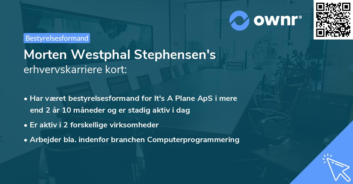 Morten Westphal Stephensen's erhvervskarriere kort