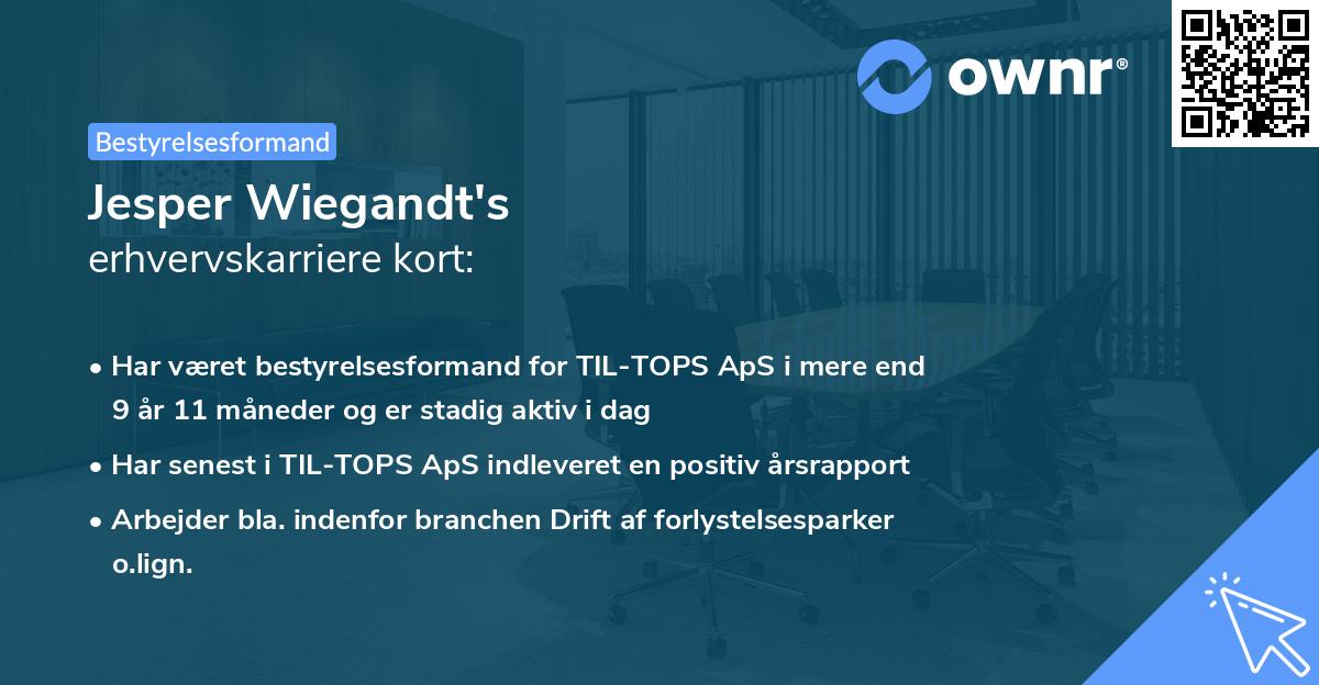Jesper Wiegandt's erhvervskarriere kort