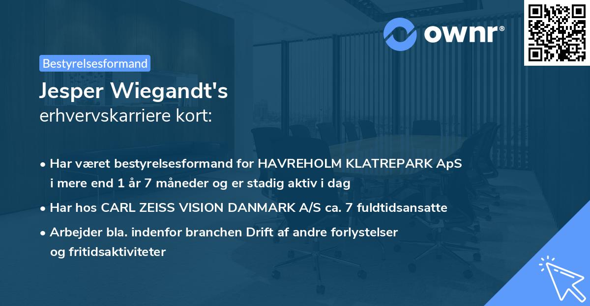Jesper Wiegandt's erhvervskarriere kort