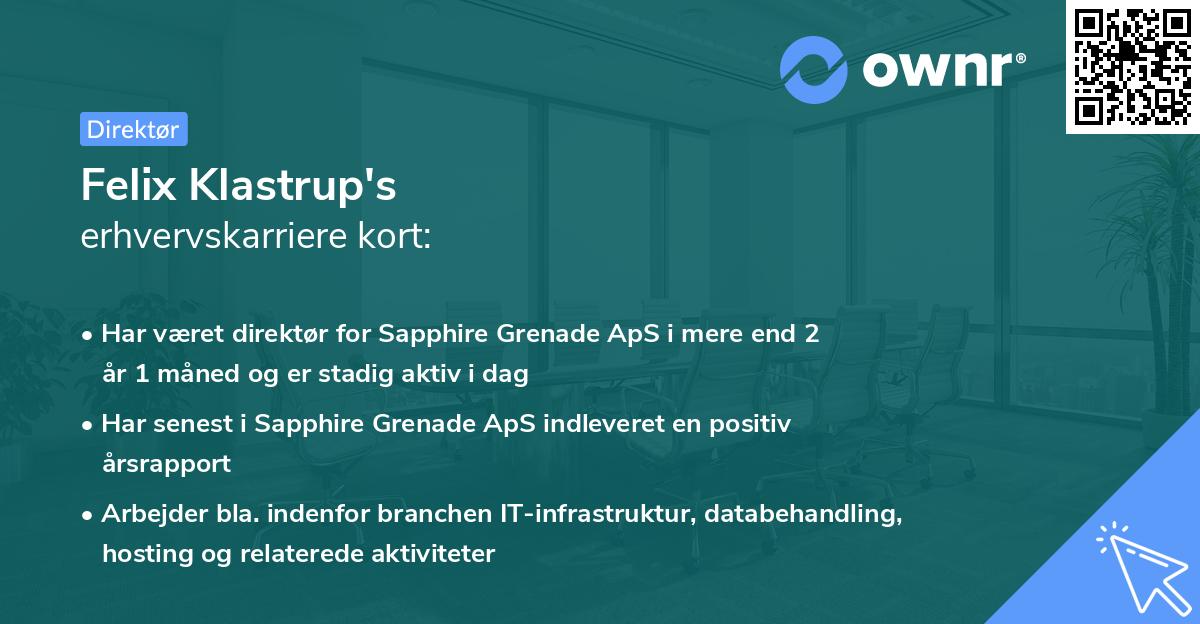 Felix Klastrup's erhvervskarriere kort