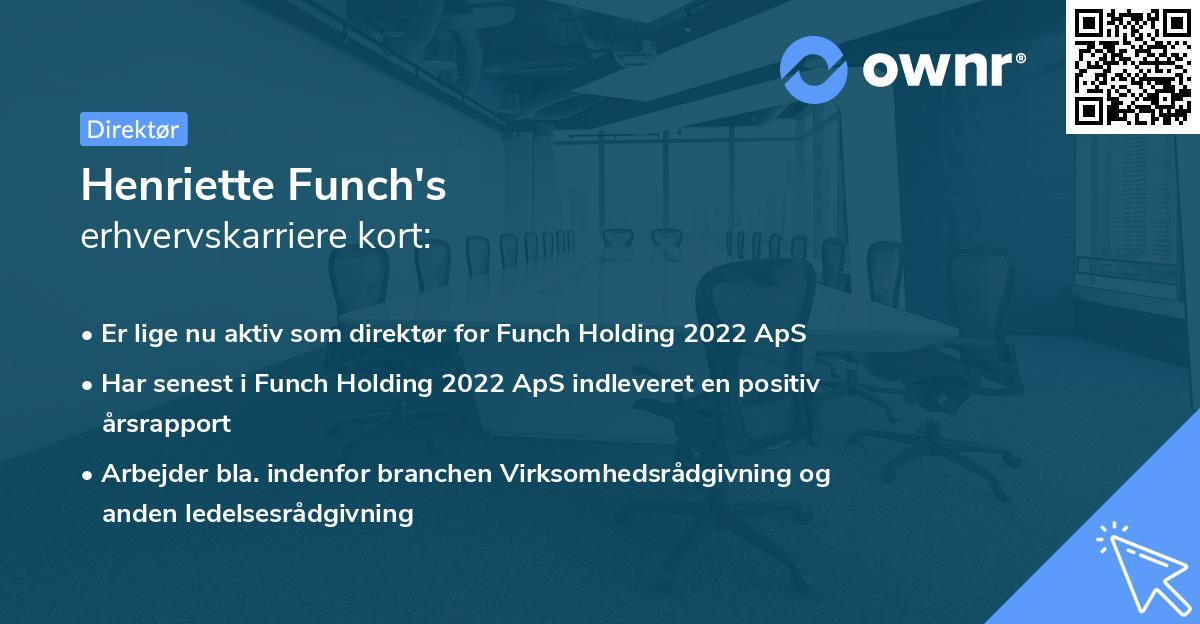 Henriette Funch's erhvervskarriere kort