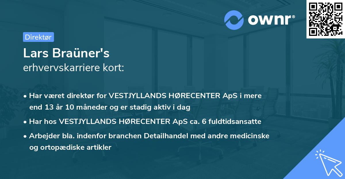 Lars Braüner's erhvervskarriere kort