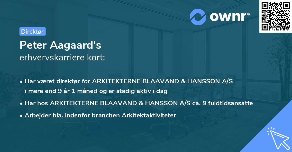 Peter Aagaard's erhvervskarriere kort