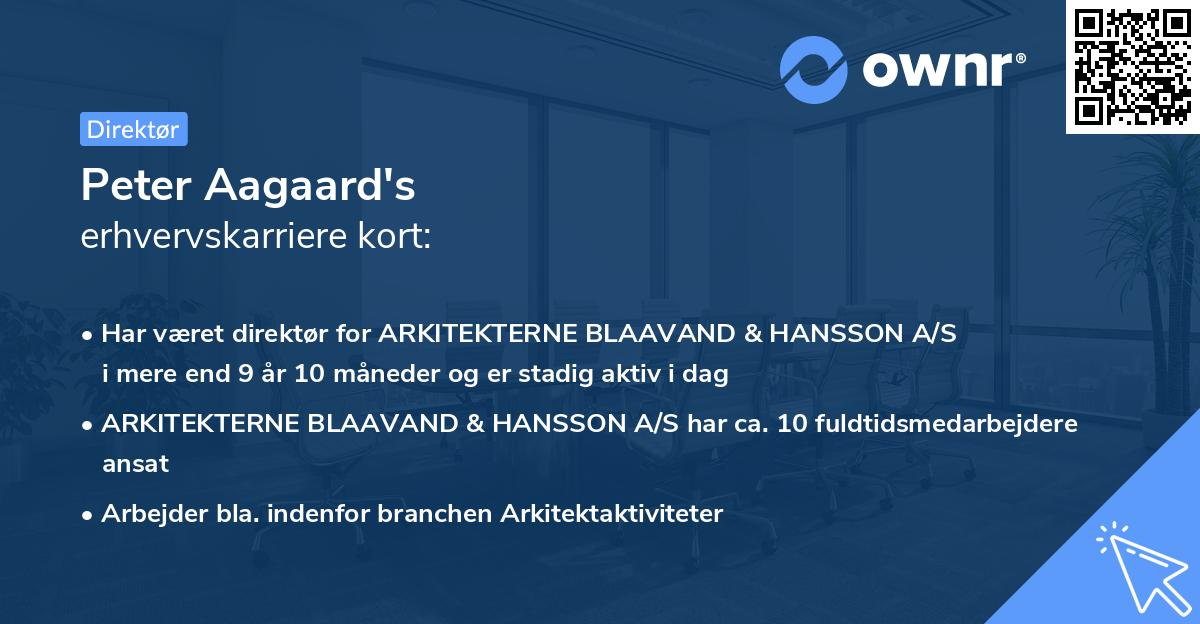 Peter Aagaard's erhvervskarriere kort