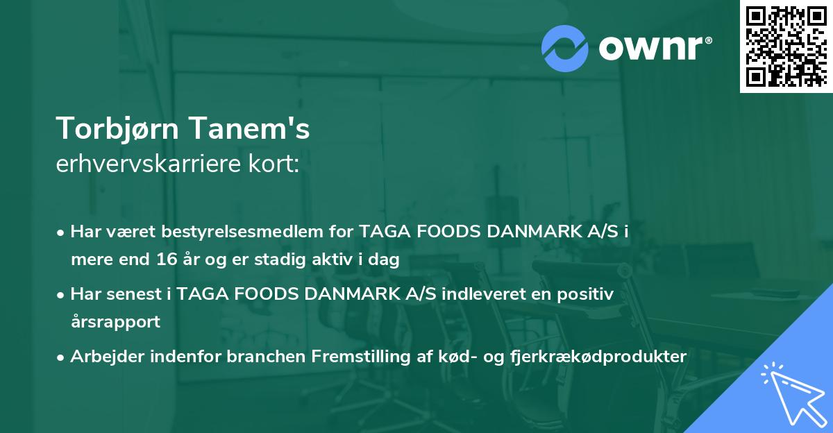 Torbjørn Tanem's erhvervskarriere kort
