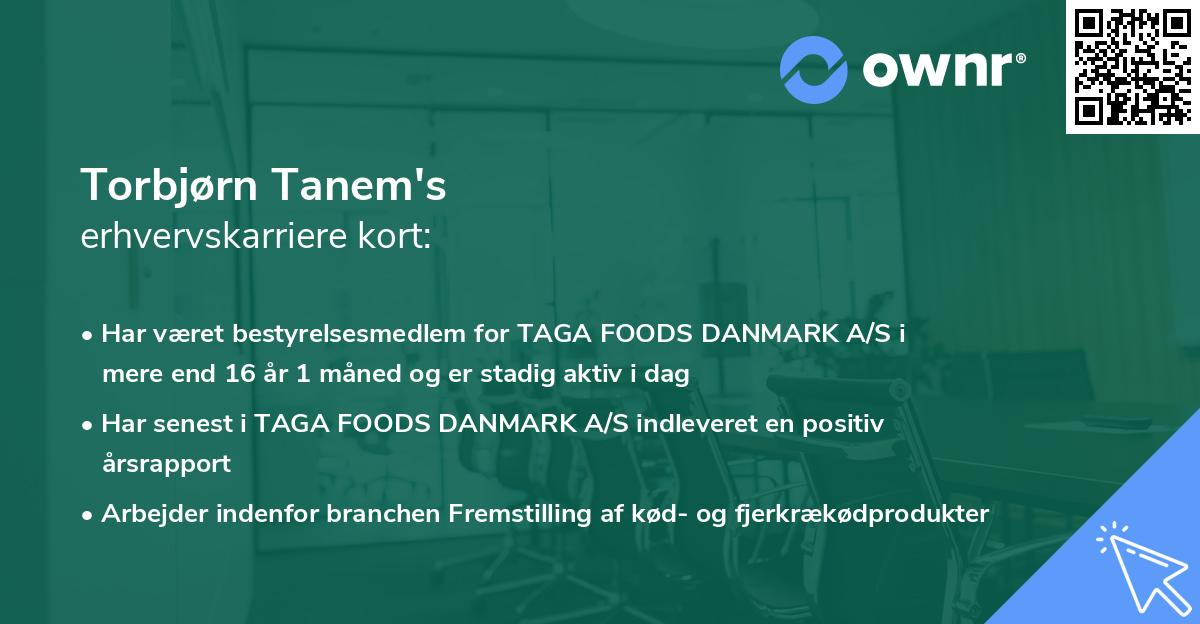 Torbjørn Tanem's erhvervskarriere kort