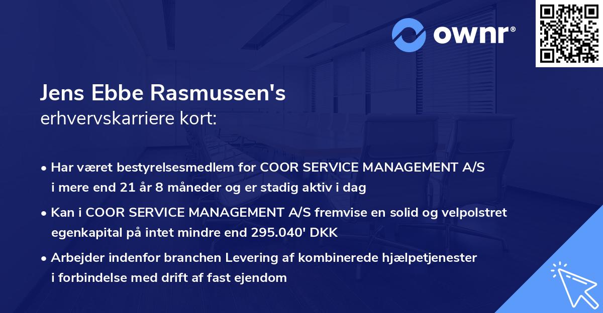 Jens Ebbe Rasmussen's erhvervskarriere kort