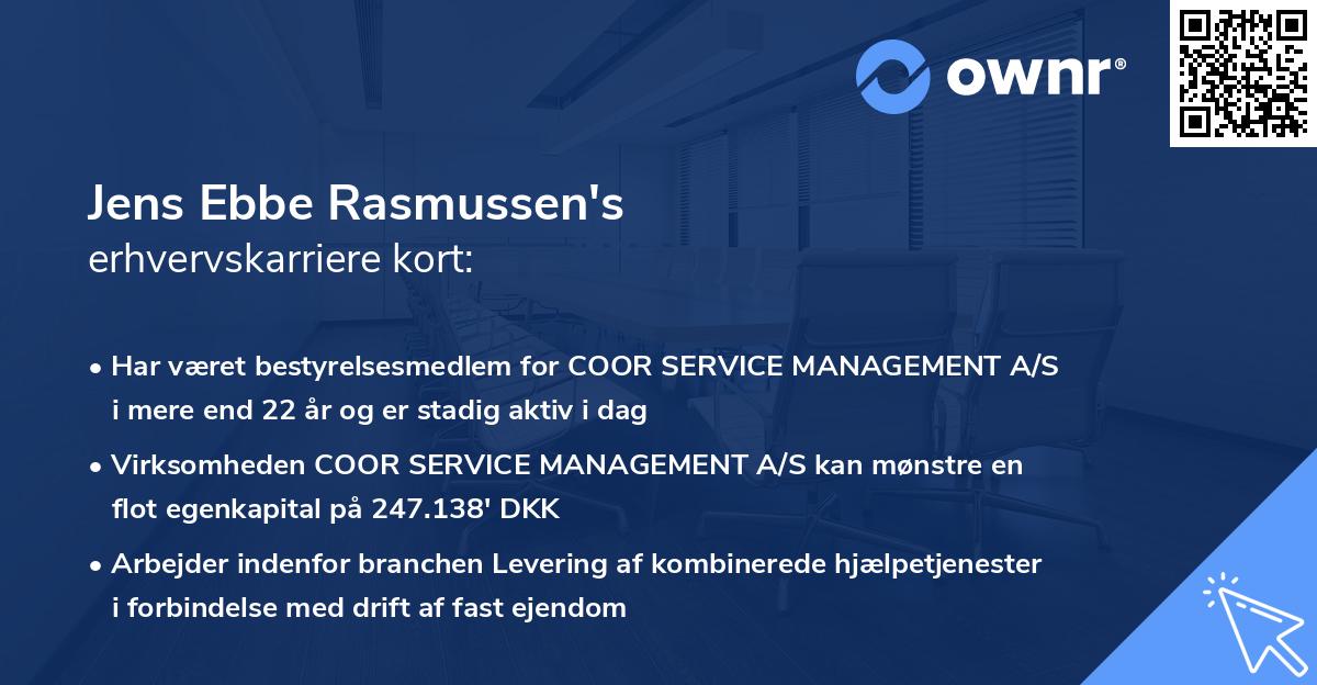 Jens Ebbe Rasmussen's erhvervskarriere kort