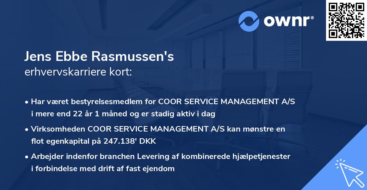 Jens Ebbe Rasmussen's erhvervskarriere kort