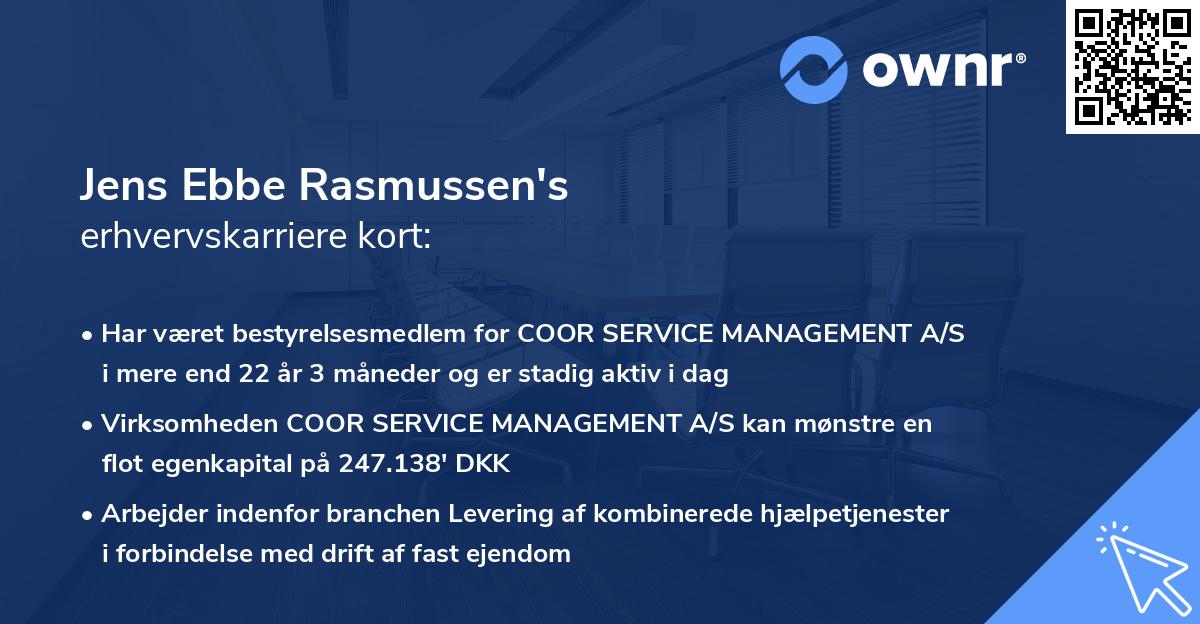 Jens Ebbe Rasmussen's erhvervskarriere kort