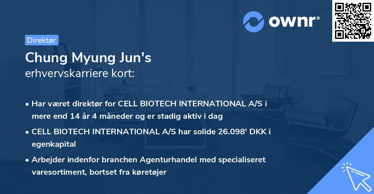 Chung Myung Jun's erhvervskarriere kort