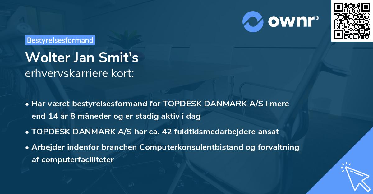 Wolter Jan Smit's erhvervskarriere kort