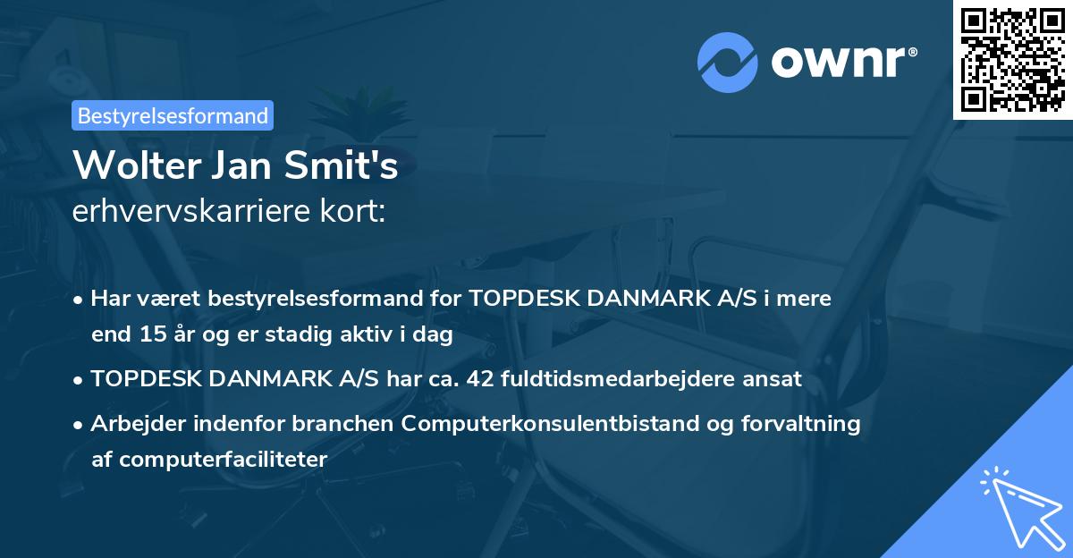 Wolter Jan Smit's erhvervskarriere kort