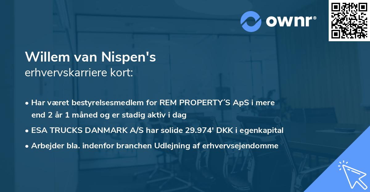 Willem van Nispen's erhvervskarriere kort