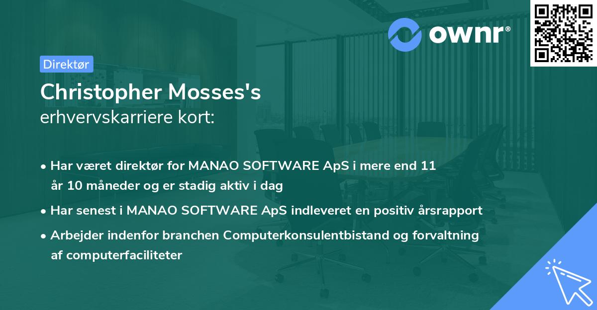 Christopher Mosses's erhvervskarriere kort