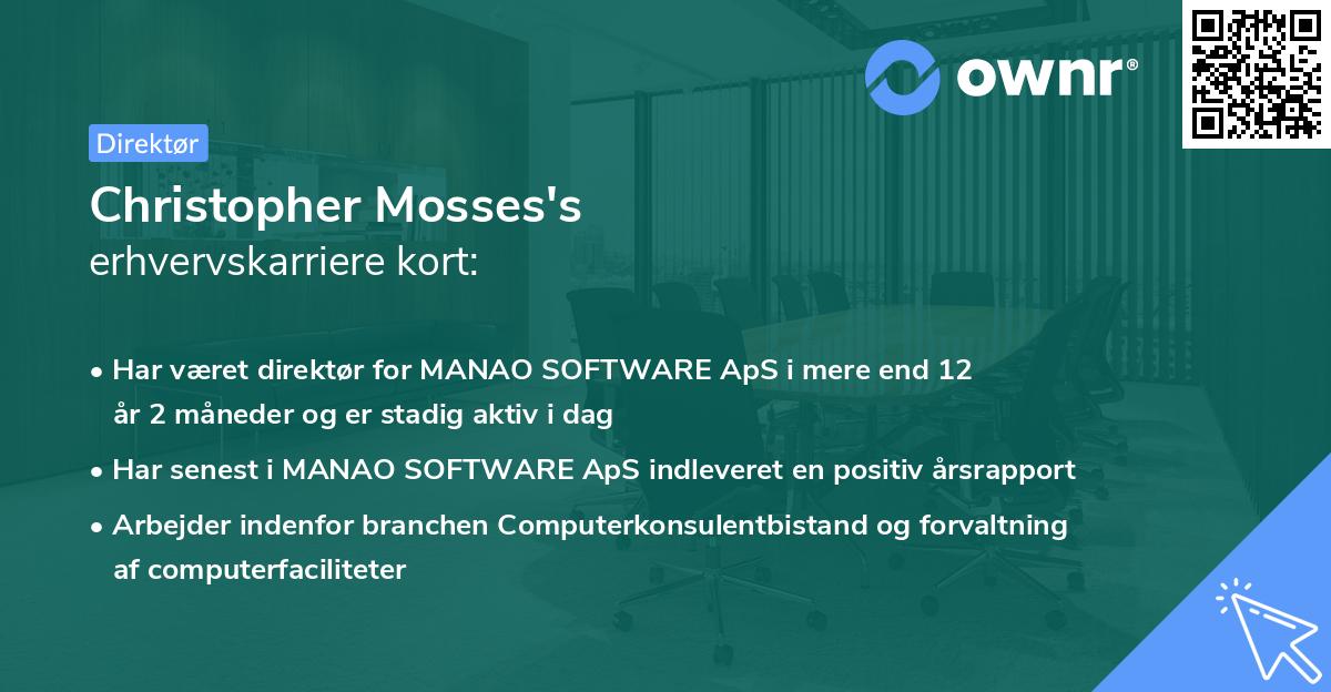 Christopher Mosses's erhvervskarriere kort