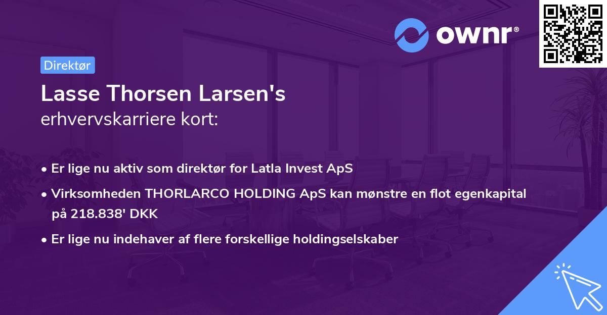 Lasse Thorsen Larsen's erhvervskarriere kort