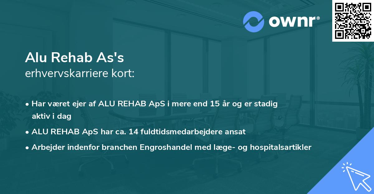 Alu Rehab As's erhvervskarriere kort