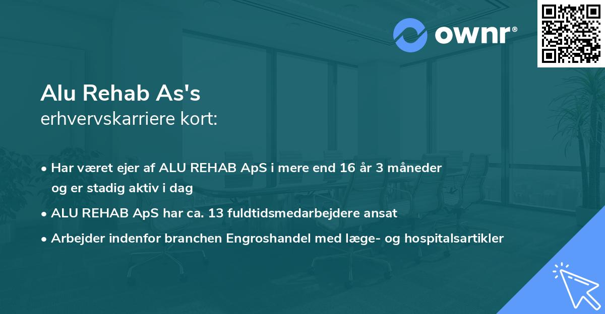 Alu Rehab As's erhvervskarriere kort