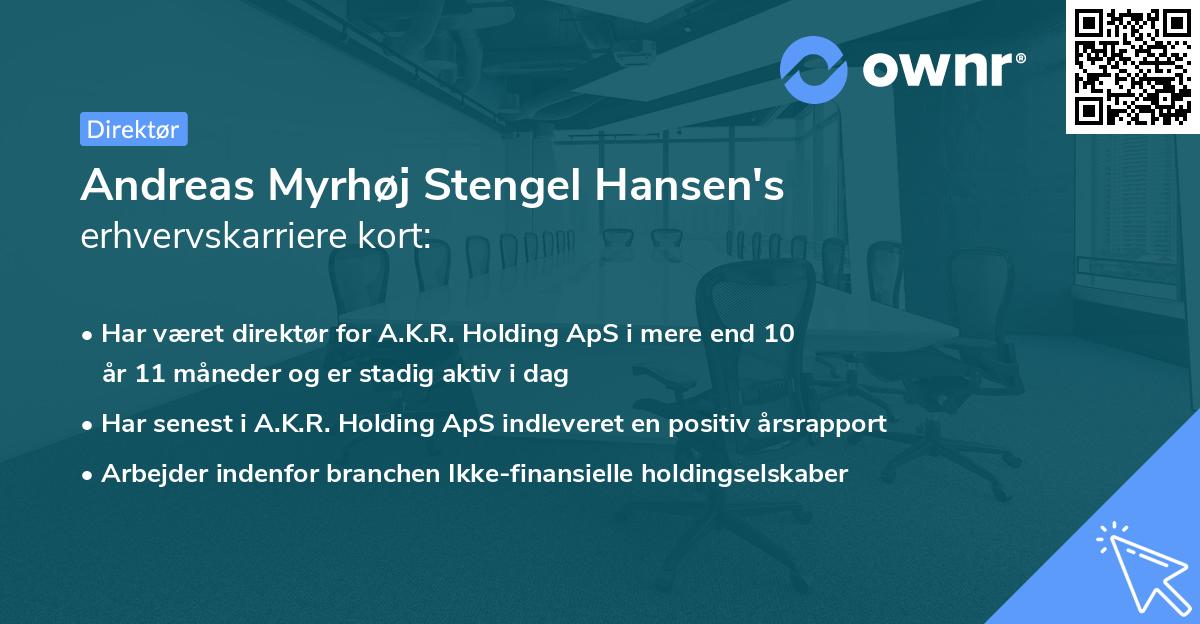Andreas Myrhøj Stengel Hansen's erhvervskarriere kort