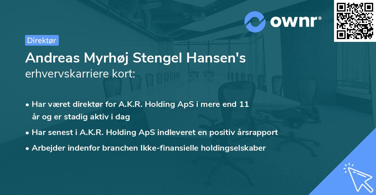 Andreas Myrhøj Stengel Hansen's erhvervskarriere kort