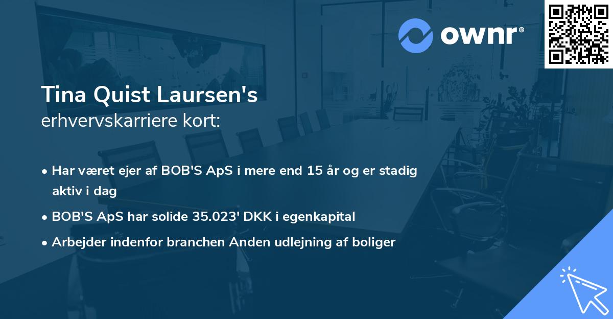 Tina Quist Laursen's erhvervskarriere kort