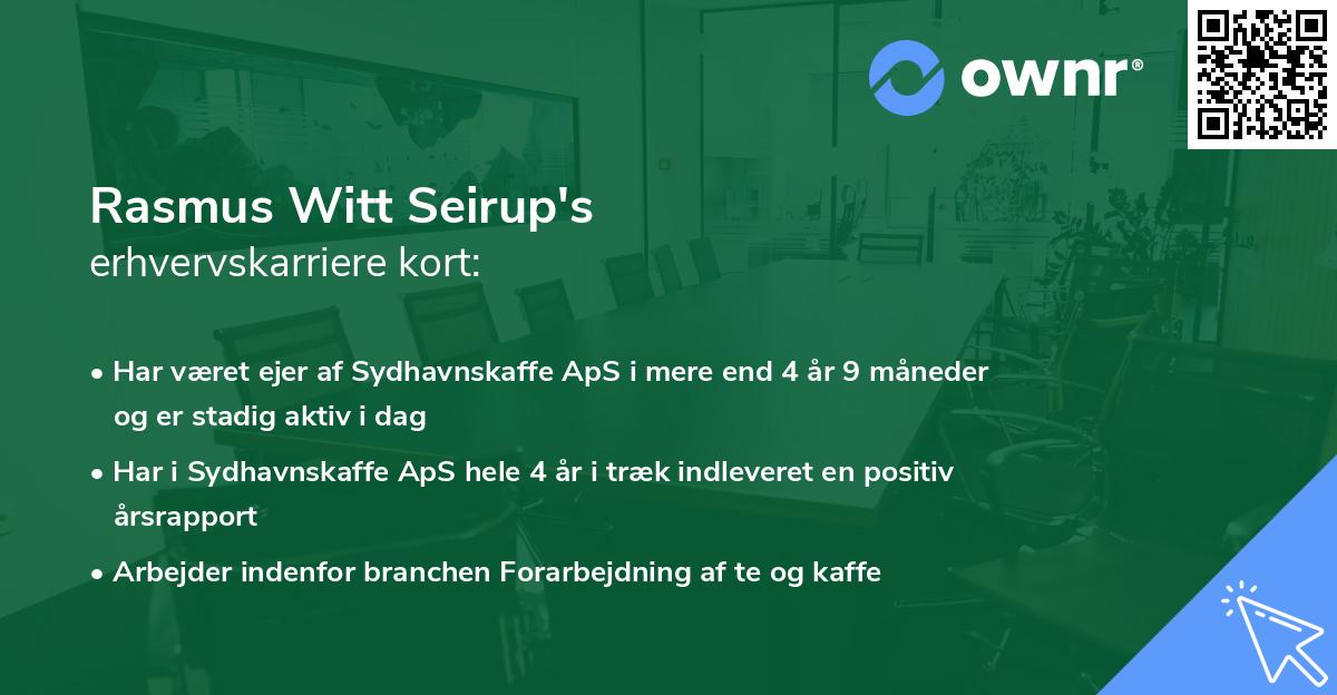 Rasmus Witt Seirup's erhvervskarriere kort