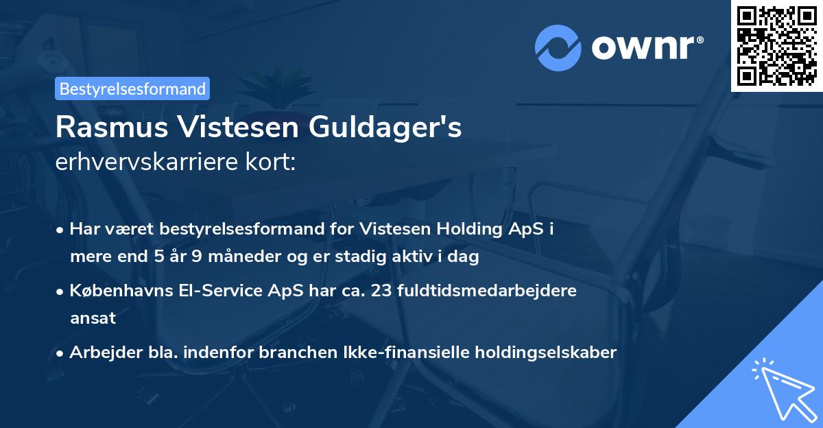 Rasmus Vistesen Guldager's erhvervskarriere kort