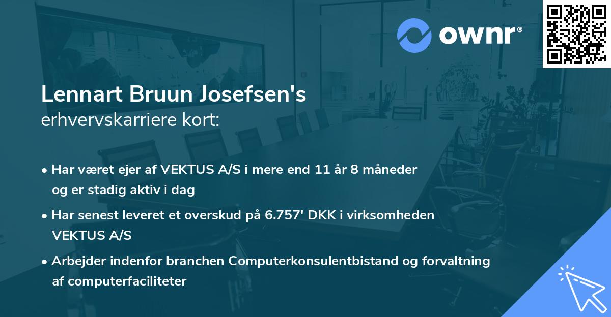 Lennart Bruun Josefsen's erhvervskarriere kort