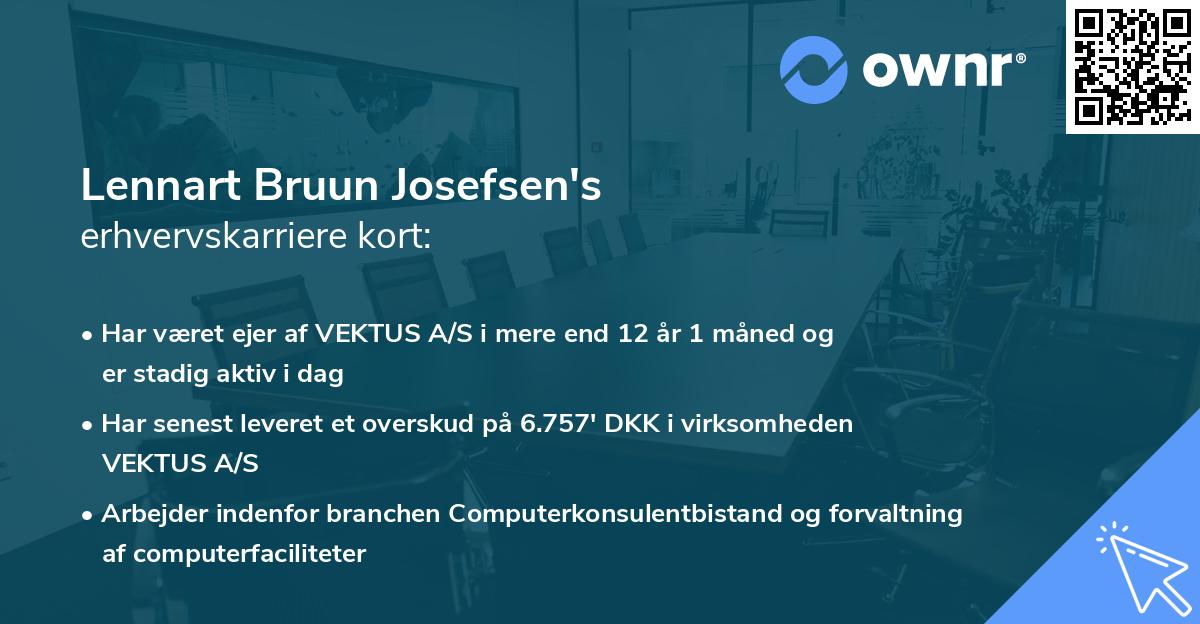 Lennart Bruun Josefsen's erhvervskarriere kort