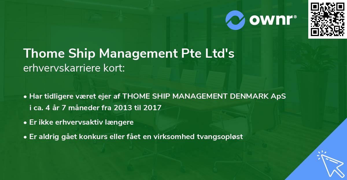 Thome Ship Management Pte Ltd's erhvervskarriere kort
